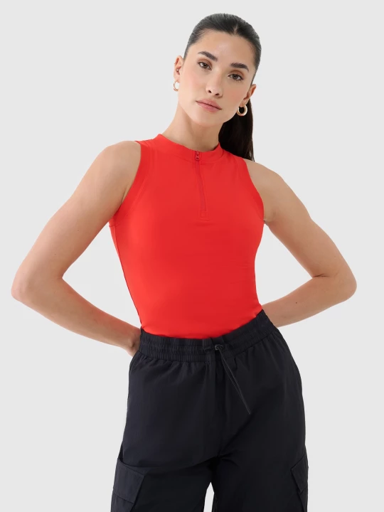 Obrázek produktu Dámský crop-top slim - červený 4F