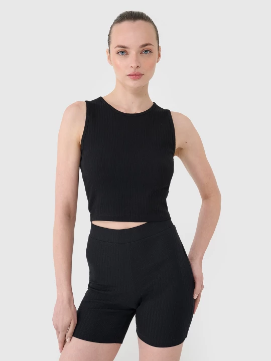 Obrázek produktu Dámský pletený crop top - černý 4F