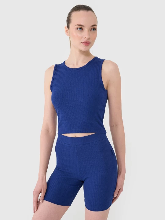 Obrázek produktu Dámský pletený crop top - tmavě modrý 4F