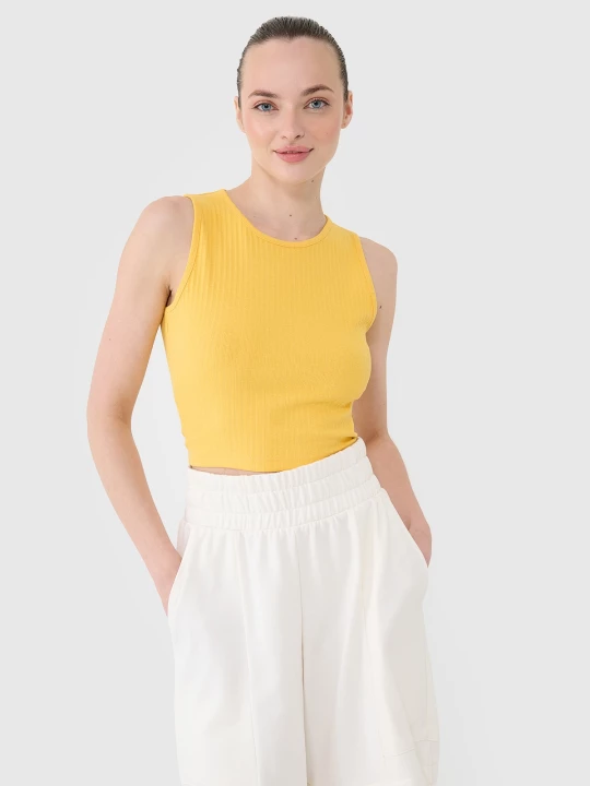 Obrázek produktu Dámský pletený crop top - žlutý 4F