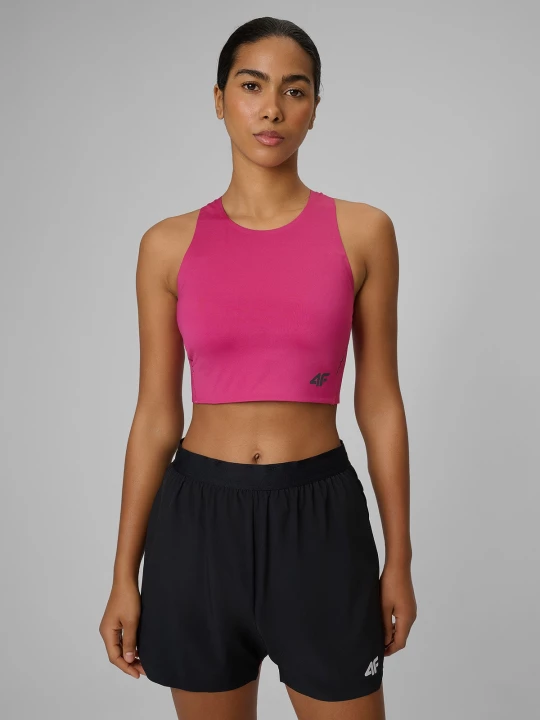 Obrázek produktu Dámský rychleschnoucí crop top na běhání - růžový 4F