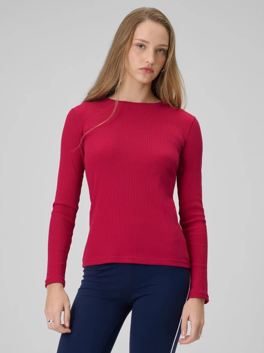Obrázek produktu Dámský slim longsleeve z žebrovaného úpletu - růžový 4F