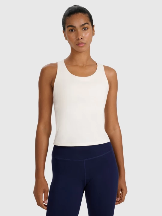Obrázek produktu Dámský sportovní rychleschnoucí crop-top - bílý 4F