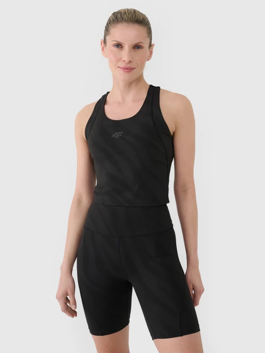 Obrázek produktu Dámský sportovní rychleschnoucí crop top - červený 4F černý
