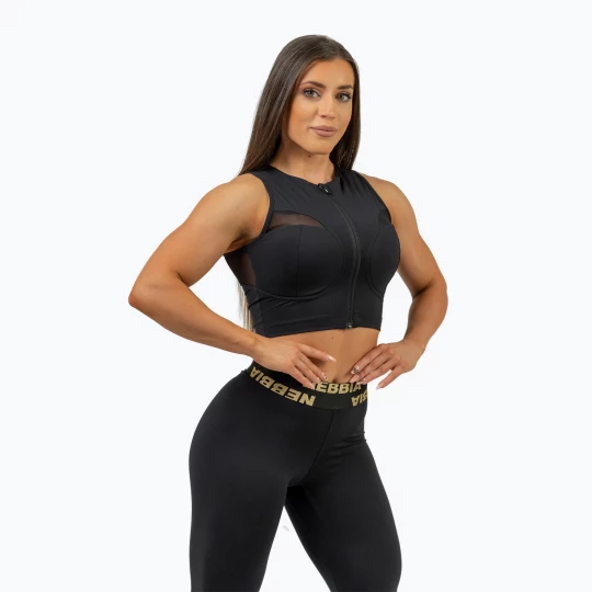Obrázek produktu Dámský top tričko NEBBIA Mesh Intense black / gold