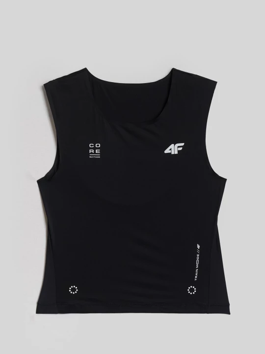 Obrázek produktu Dámský tréninkový crop top rychleschnoucí - černý 4F