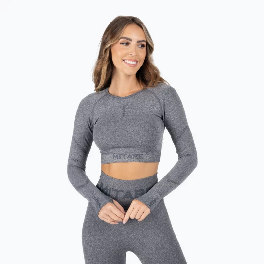 Obrázek produktu Dámský tréninkový longsleeve top MITARE Push Up Max Crop Top tmavě šedý K084