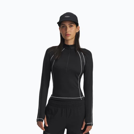 Obrázek produktu Dámský tréninkový Longsleeve Under Armour ColdGear Textured 1 / 2 Zip Black / White / Metallic Silver