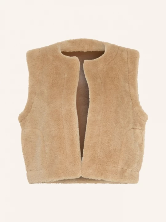 Obrázek produktu Darling Harbour Oboustranná Vesta Z Plyšové Kožešiny beige