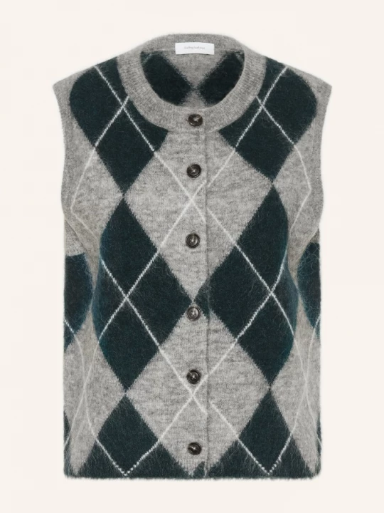 Obrázek produktu Darling Harbour Pletená Vesta S Mohérem bottle green/grey melange