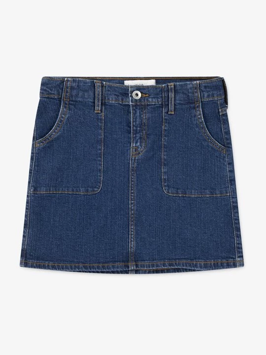 Obrázek produktu Denimová sukně Abercrombie & Fitch melírovaná tmavě modrá