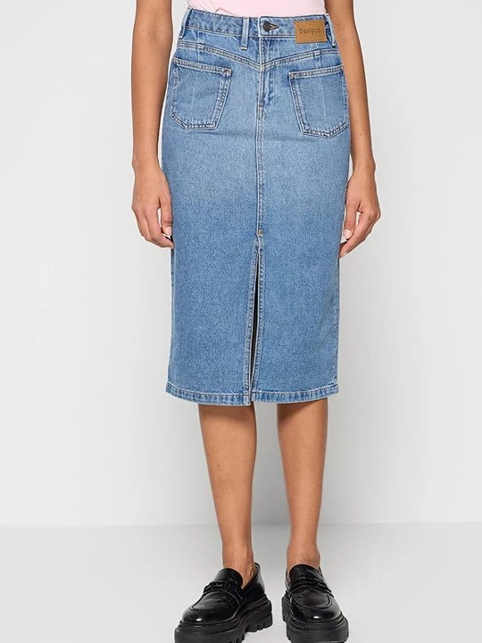 Obrázek produktu Denimová sukně Desigual bělený denim