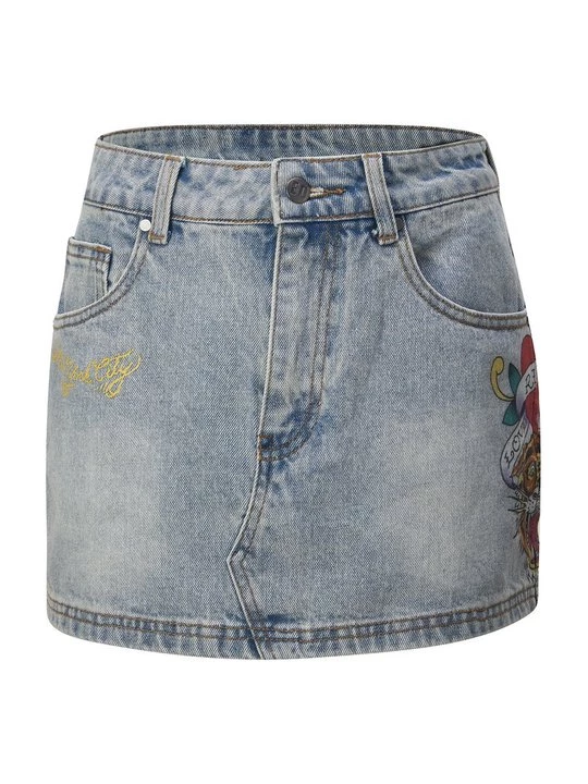 Obrázek produktu Denimová sukně Ed Hardy bělený denim
