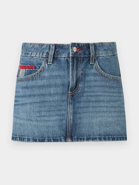 Obrázek produktu Denimová sukně Hollister Co. tmavě modrá