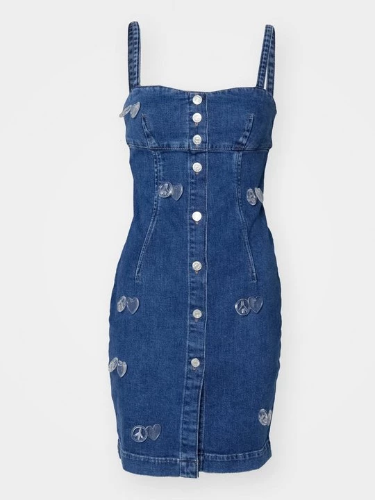 Obrázek produktu Denimové šaty MOSCHINO světlemodrý denim