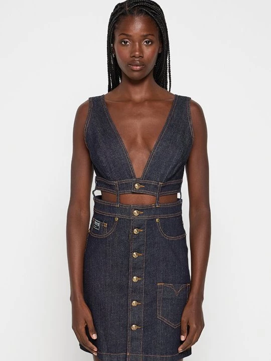 Obrázek produktu Denimové šaty Versace Jeans Couture tmavě modrá