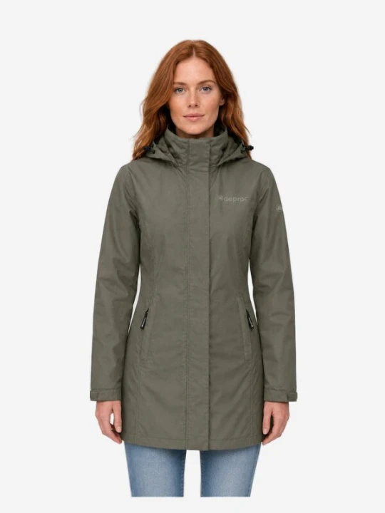 Obrázek produktu deproc Zimní bunda 'Outdoorparka LAVAL LONG Damen Outdoorjacke, Regenjacke' olivová