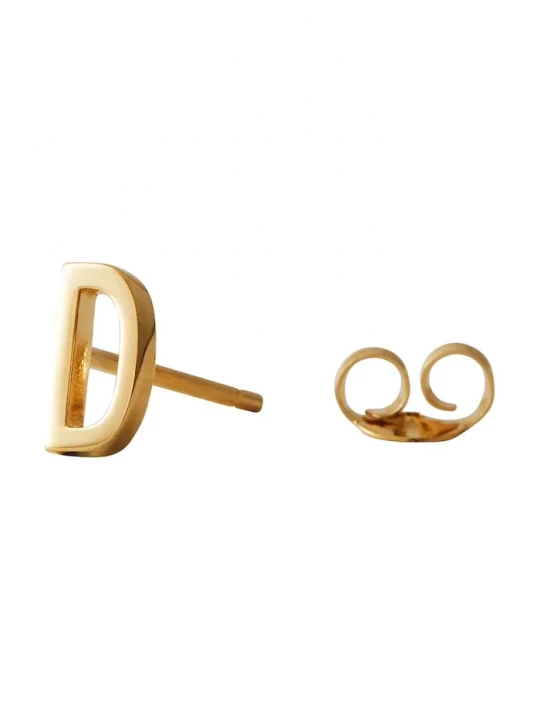 Obrázek produktu Design Letters Pozlacené stříbrné náušnice Design Letters zlatá