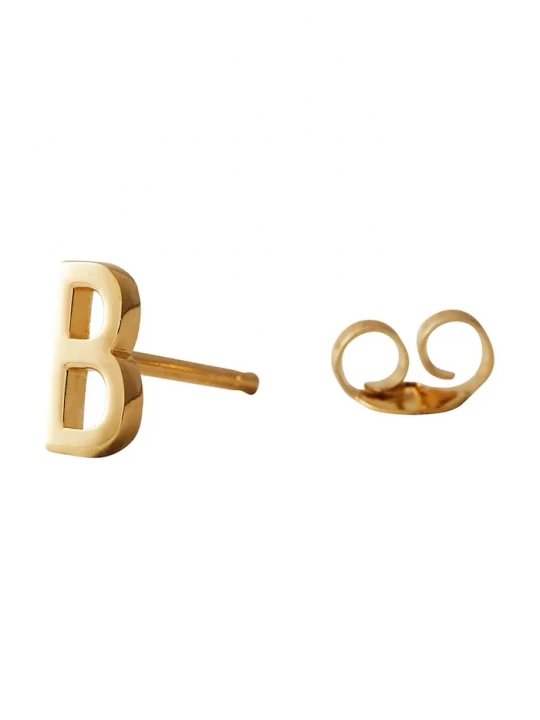 Obrázek produktu Design Letters Pozlacené stříbrné náušnice Design Letters zlatá