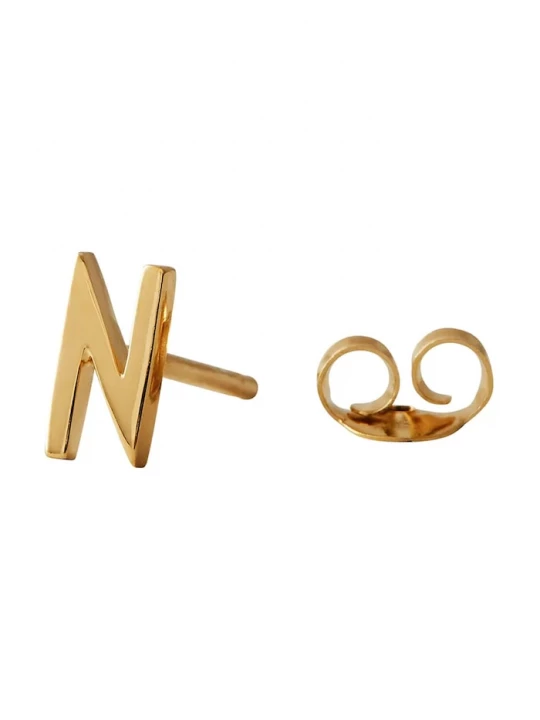 Obrázek produktu Design Letters Pozlacené stříbrné náušnice Design Letters zlatá