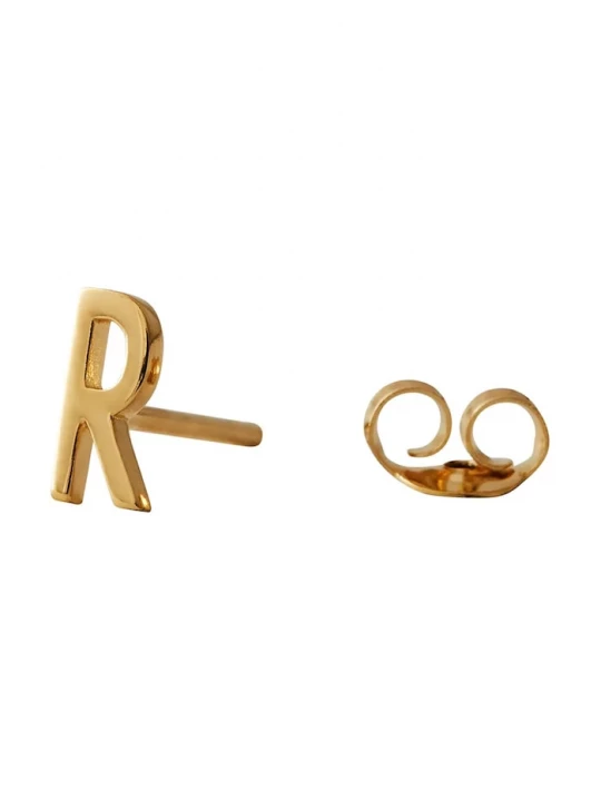 Obrázek produktu Design Letters Pozlacené stříbrné náušnice Design Letters zlatá