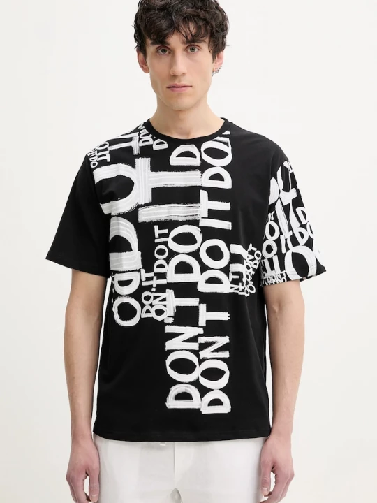 Obrázek produktu Desigual Bavlněné tričko Desigual MAN MILAN černá