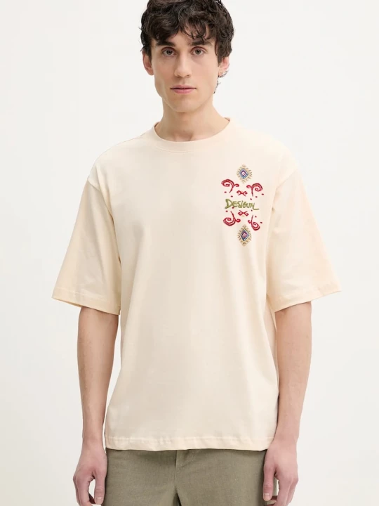 Obrázek produktu Desigual Bavlněné tričko Desigual WISCONSIN béžová