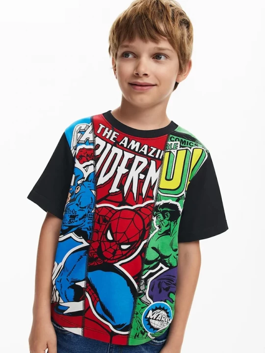 Obrázek produktu Desigual Dětské bavlněné tričko Desigual x Marvel červená