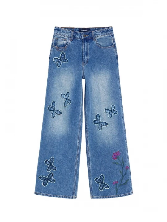 Obrázek produktu Desigual Džíny modrá / tmavě modrá / fuchsiová / magenta