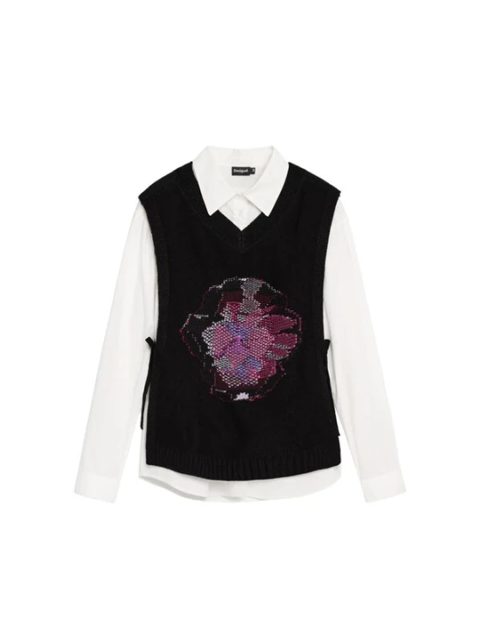 Obrázek produktu Desigual Halenka fialová / pink / černá / bílá