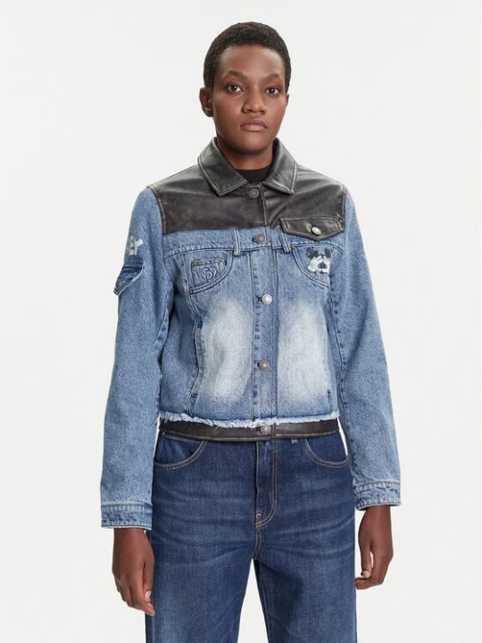 Obrázek produktu Desigual Jeansová bunda Contrast Mickey 25WWED16 Modrá Regular Fit