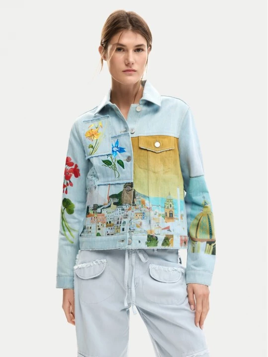 Obrázek produktu Desigual Jeansová bunda Indi 26SWED02 Světle modrá Regular Fit