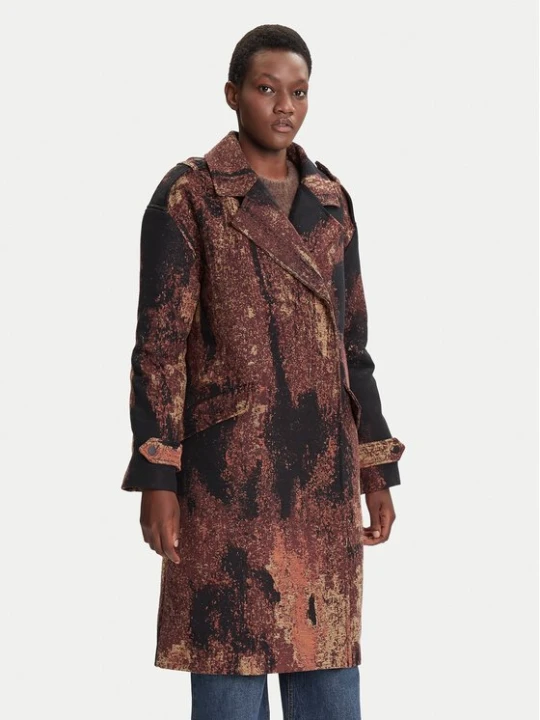 Obrázek produktu Desigual Kabát pro přechodné období Brushed Lacroix 25WWEW05 Hnědá Loose Fit