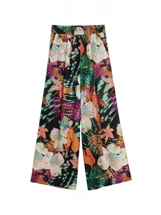 Obrázek produktu Desigual Kalhoty se sklady v pase mátová / oranžová / pink / černá