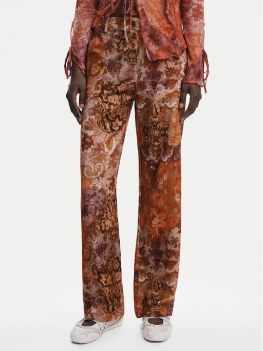 Obrázek produktu Desigual Kalhoty z materiálu Romantica 25WWPW02 Oranžová Regular Fit