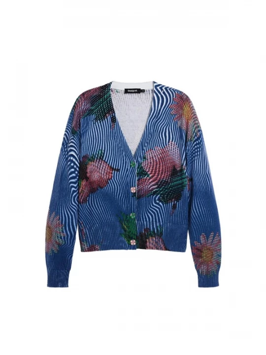 Obrázek produktu Desigual Kardigan námořnická modř / tmavě zelená / tmavě růžová