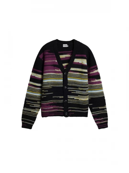 Obrázek produktu Desigual Kardigan světlemodrá / šafrán / ostružinová / černá