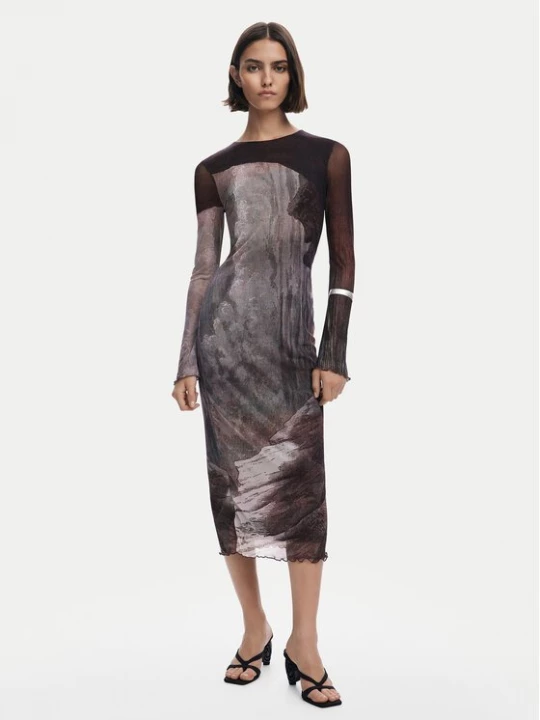 Obrázek produktu Desigual Každodenní šaty Abyss Lacroix 25WWVK01 Hnědá Slim Fit