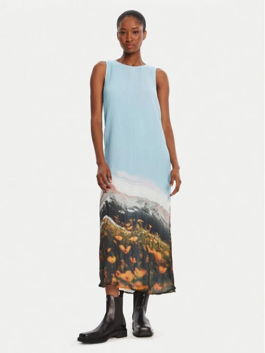 Obrázek produktu Desigual Každodenní šaty Plisado Paisaje 25WWVW07 Světle modrá Regular Fit
