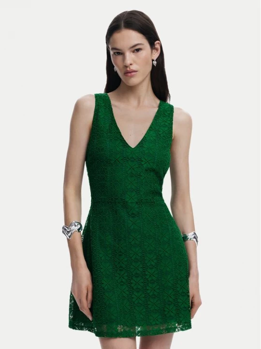 Obrázek produktu Desigual Koktejlové šaty 25SWVW53 Zelená Slim Fit