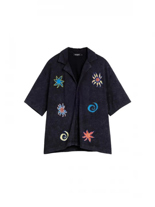 Obrázek produktu Desigual Košile námořnická modř / aqua modrá / světle fialová / oranžová