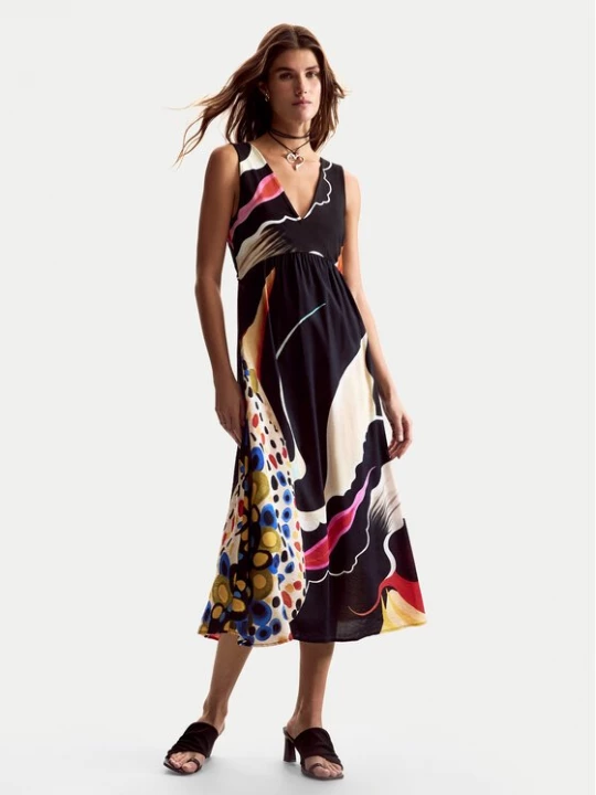 Obrázek produktu Desigual Letní šaty Japan Opart Lacroix 26SWVW60 Černá Regular Fit