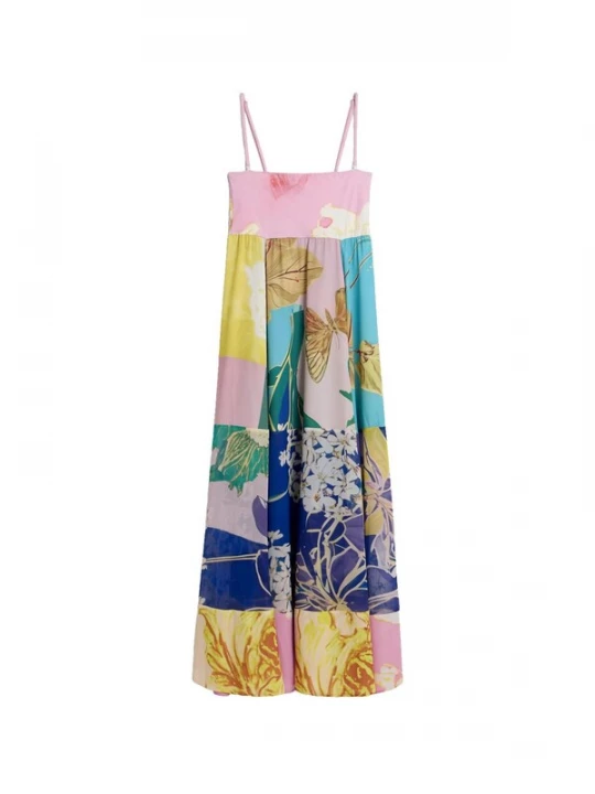 Obrázek produktu Desigual Letní šaty tmavě modrá / umbra / limone / růžová