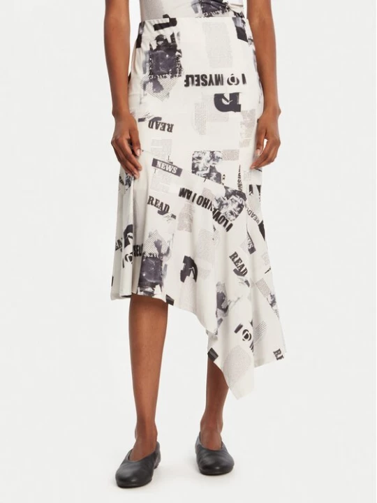 Obrázek produktu Desigual Midi sukně Breaking News 25WWFK07 Bílá Regular Fit