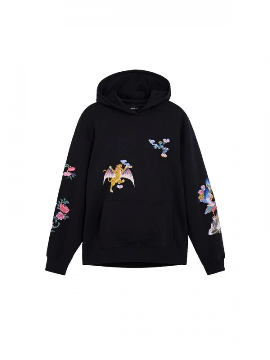 Obrázek produktu Desigual Mikina cappuccino / jedle / růžová / černá
