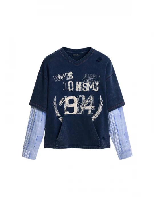 Obrázek produktu Desigual Mikina modrá / šedá / bílá