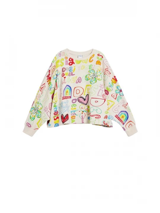 Obrázek produktu Desigual Mikina světlemodrá / světle žlutá / růžová / červená / přírodní bílá