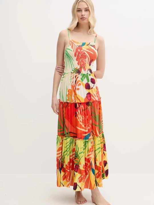 Obrázek produktu Desigual Plážové šaty Desigual BAHAMAS PATCH béžová