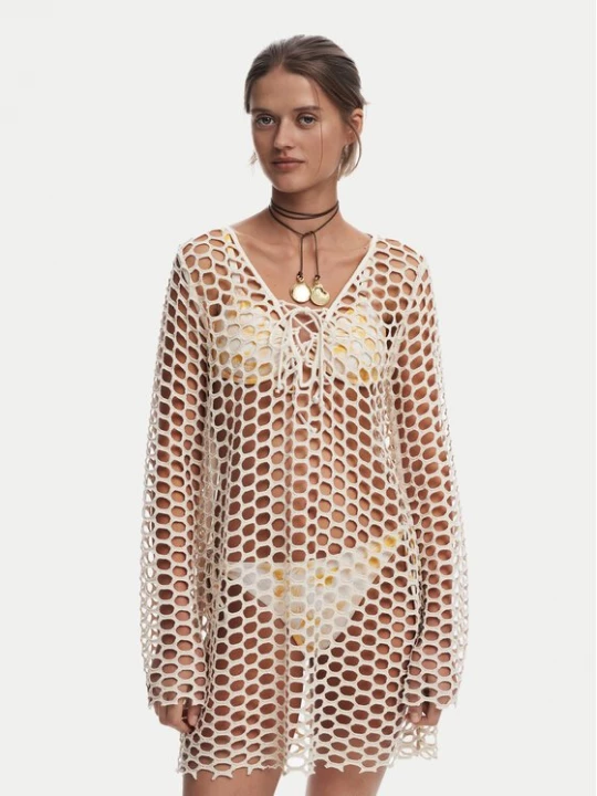 Obrázek produktu Desigual Plážové šaty Flow 25SWMK22 Béžová Regular Fit