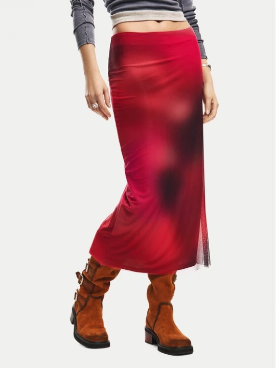 Obrázek produktu Desigual Pouzdrová sukně Asmee 26SWFK02 Červená Slim Fit